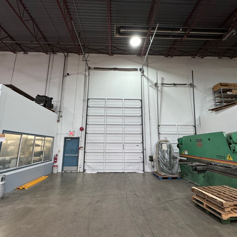 Painted warehouse loading bay and office walls